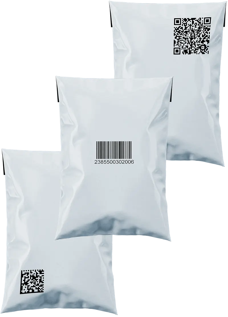 Курьерские пакеты с QR, DataMatrix и штрих-кодами